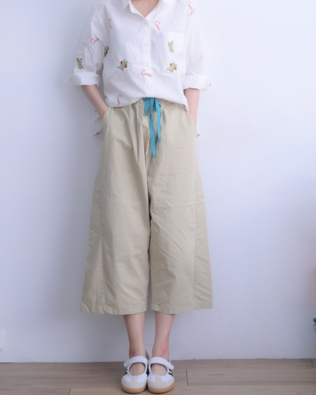 韓 繡線綠鱷魚襯衫 size