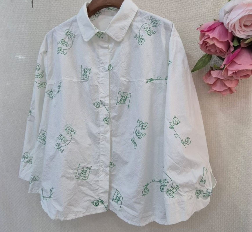 韓 繡線一起玩襯衫 size