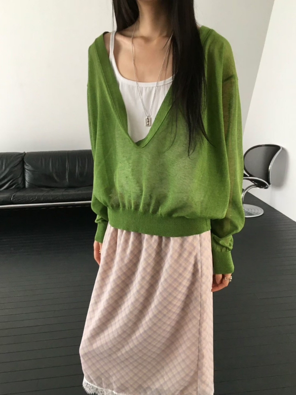 韓 超深V上衣 4色