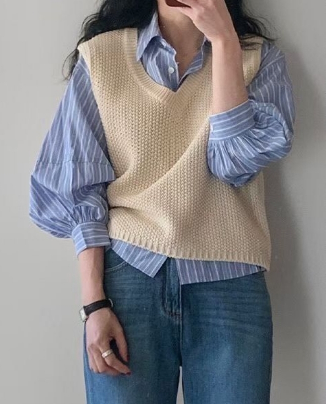 韓 V短版背心 5色 size