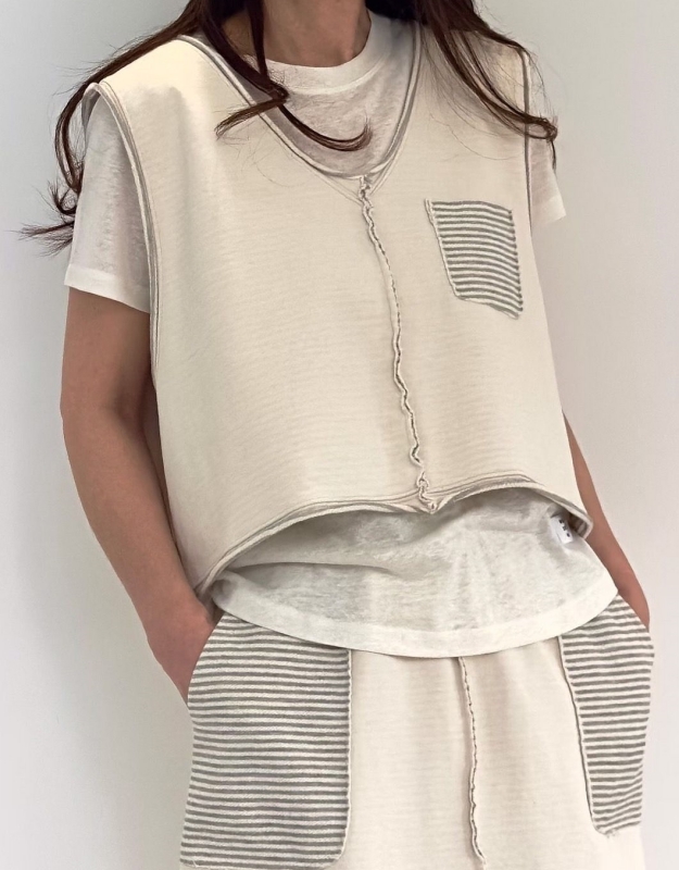 韓 內條文背心 2色