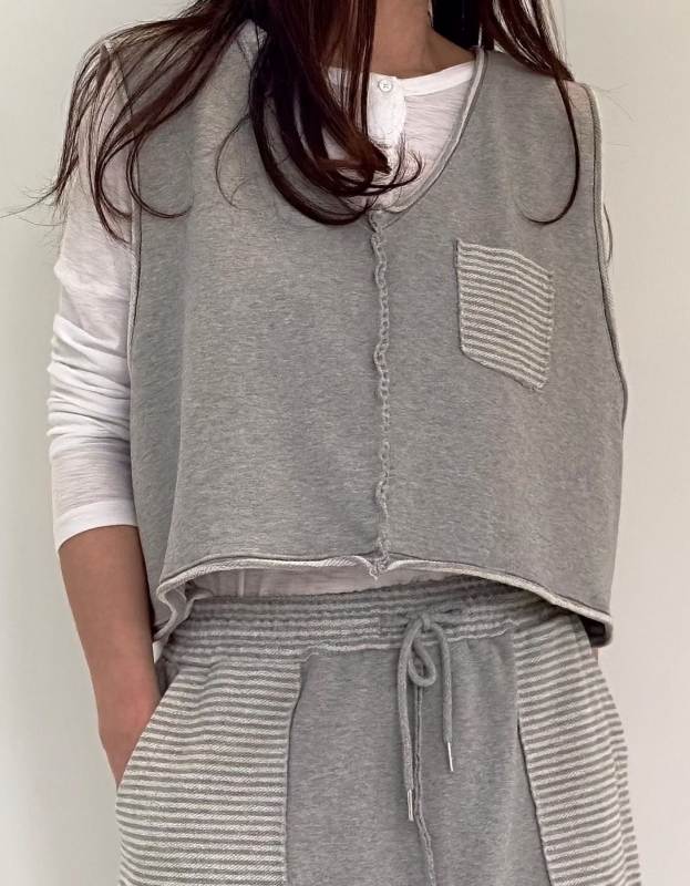 韓 內條文背心 2色