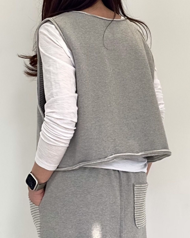 韓 內條文背心 2色