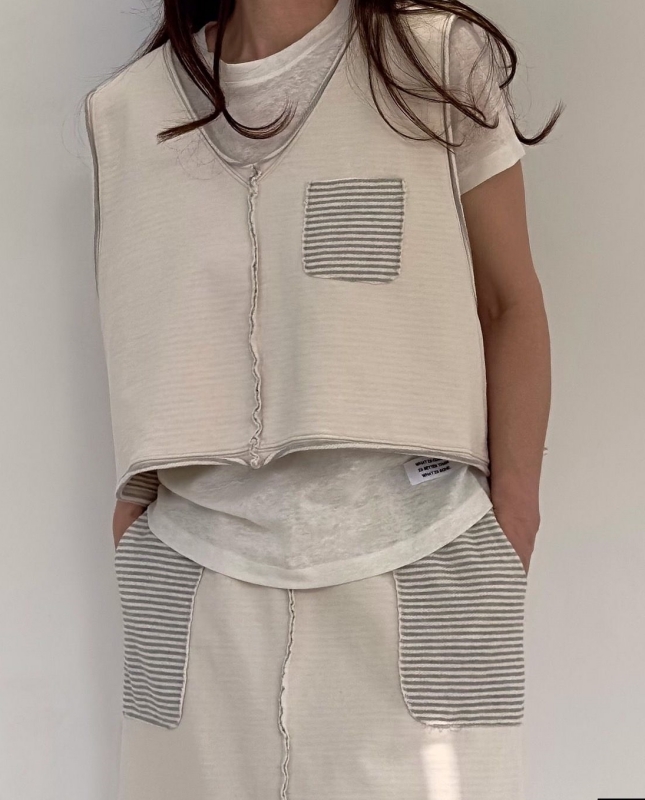 韓 內條文背心 2色