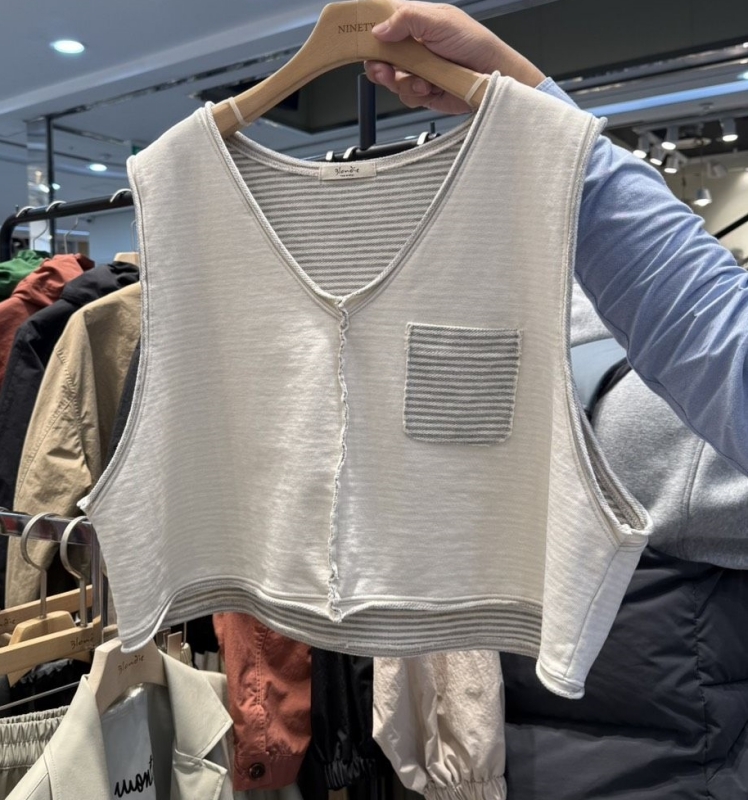 韓 內條文背心 2色