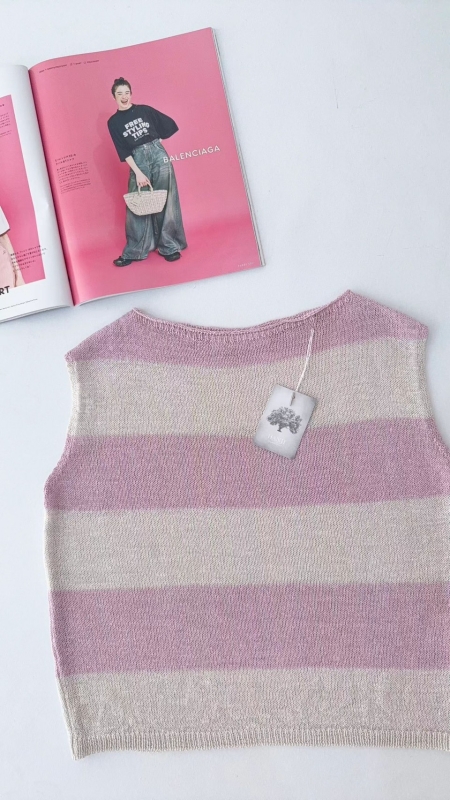 韓 粗條無袖上衣 3色