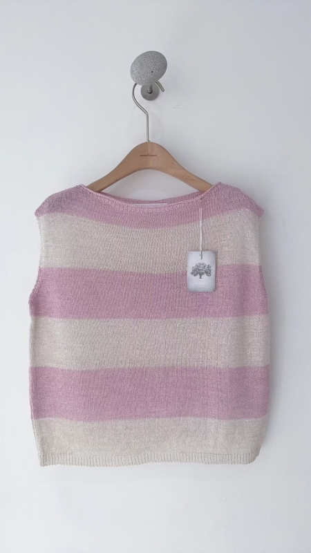 韓 粗條無袖上衣 3色