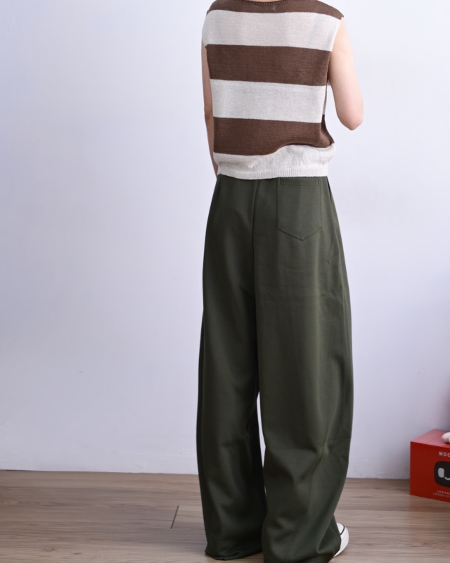 韓 粗條無袖上衣 3色