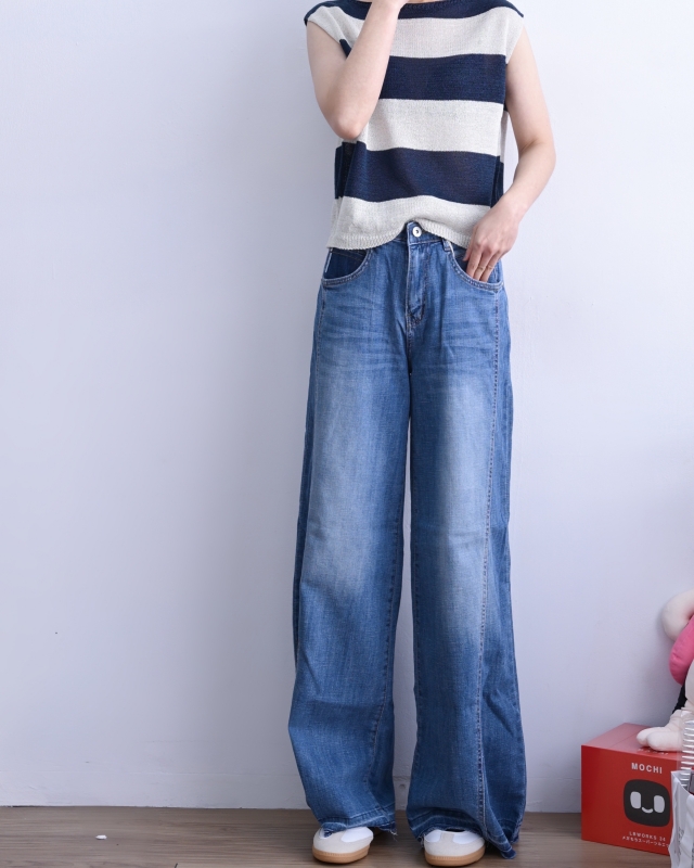 韓 粗條無袖上衣 3色