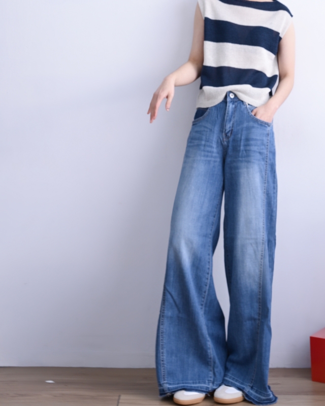 韓 粗條無袖上衣 3色