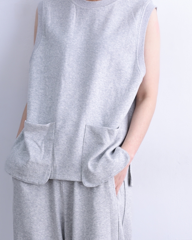 韓 雙口袋無袖上衣 2色 size