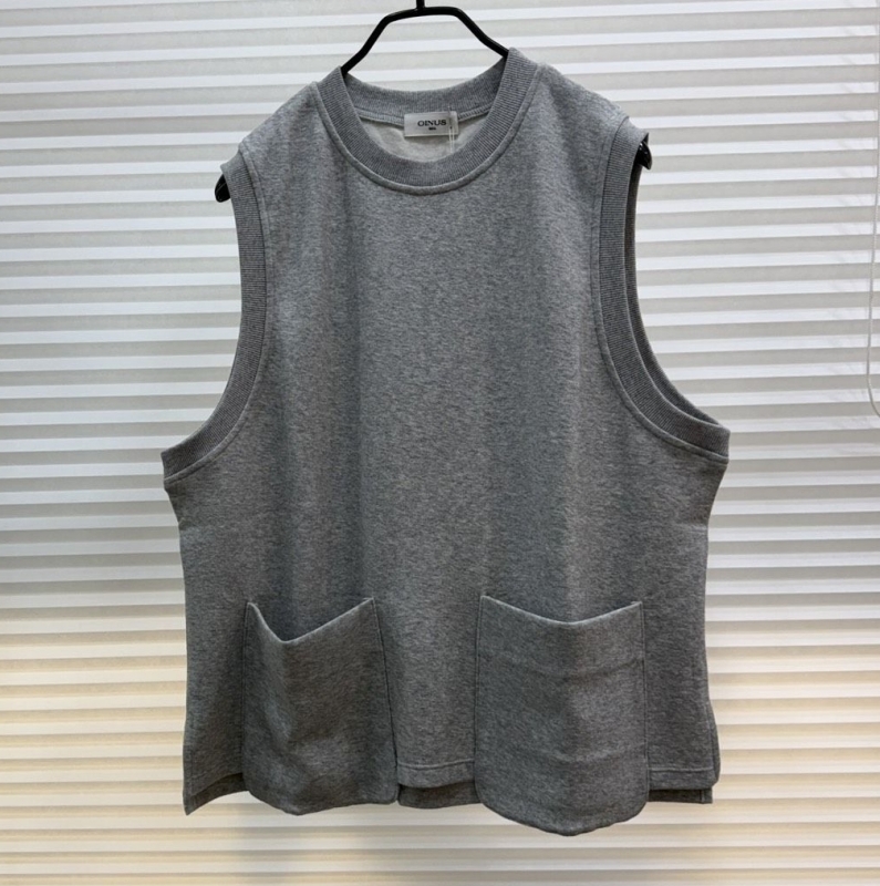 韓 雙口袋無袖上衣 2色 size