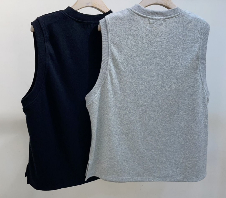 韓 雙口袋無袖上衣 2色 size