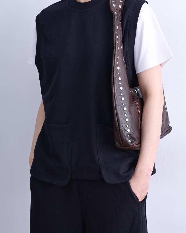 韓 雙口袋無袖上衣 2色 size