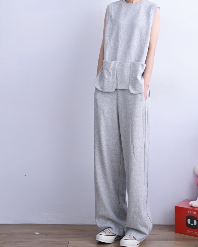 韓 雙口袋無袖上衣 2色 size