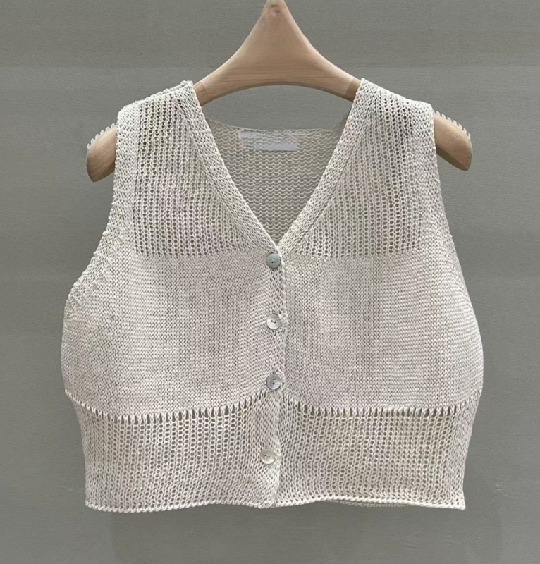 韓 四釦針織背心 4色 size