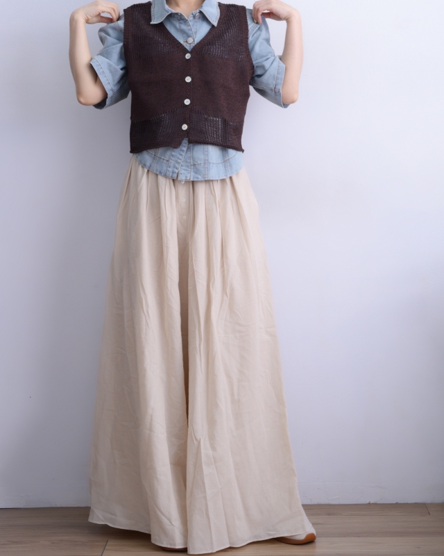 韓 四釦針織背心 4色 size