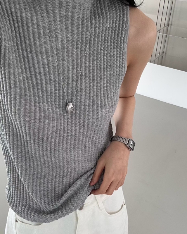 韓 無袖壓紋上衣 3色