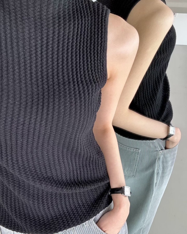 韓 無袖壓紋上衣 3色