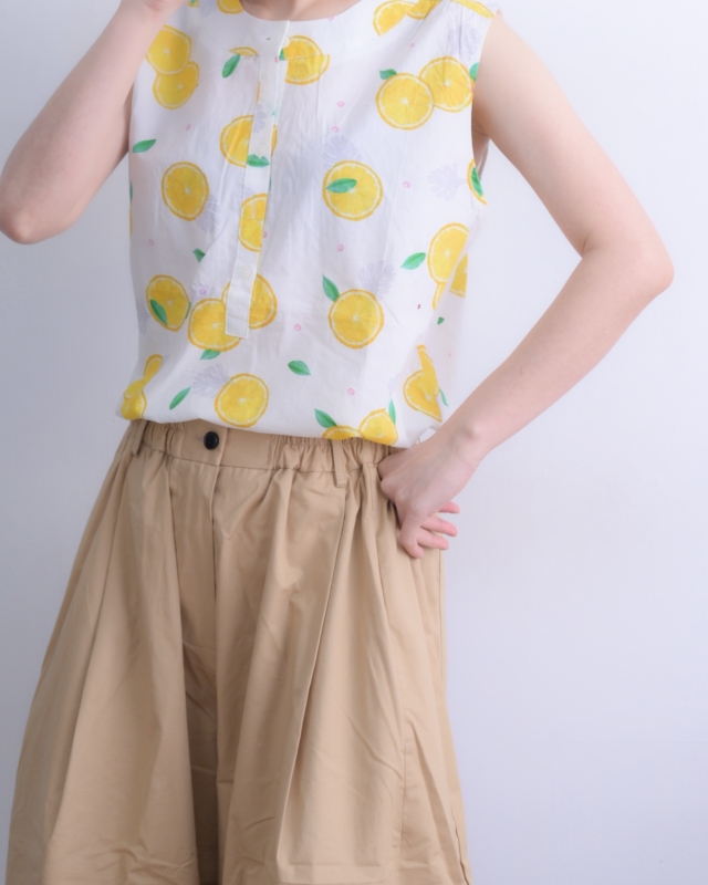 韓 檸檬無袖上衣 size