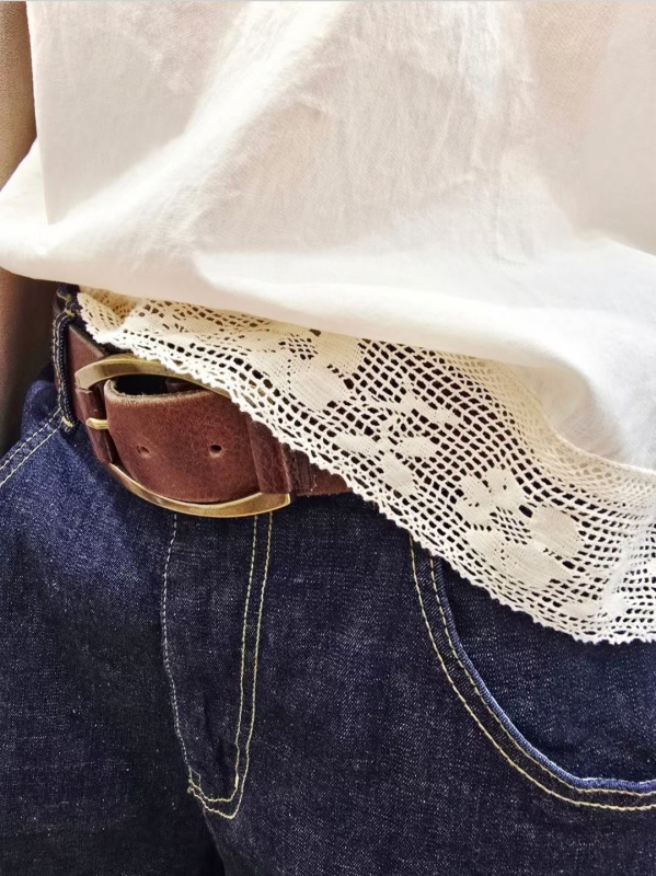 韓 方領織花上衣 2色