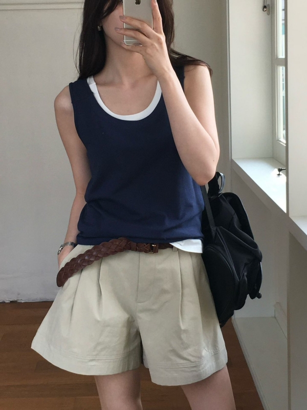 韓 素色無袖上衣 6色 size