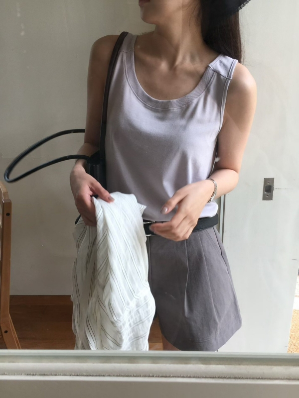 韓 素色無袖上衣 6色 size