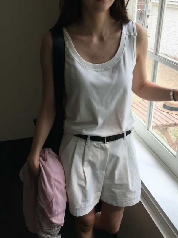 韓 素色無袖上衣 6色 size