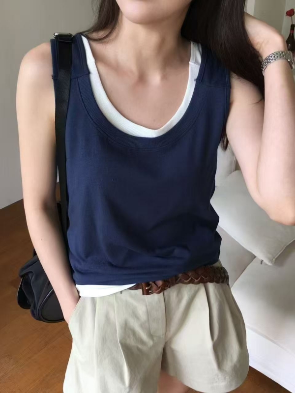 韓 素色無袖上衣 6色 size