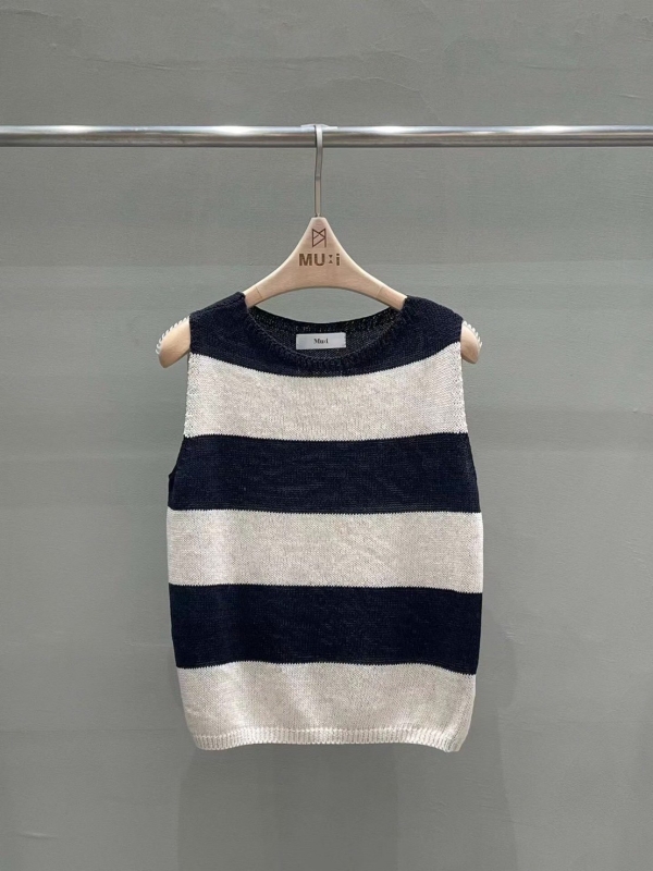 韓 粗條文無袖上衣 3色