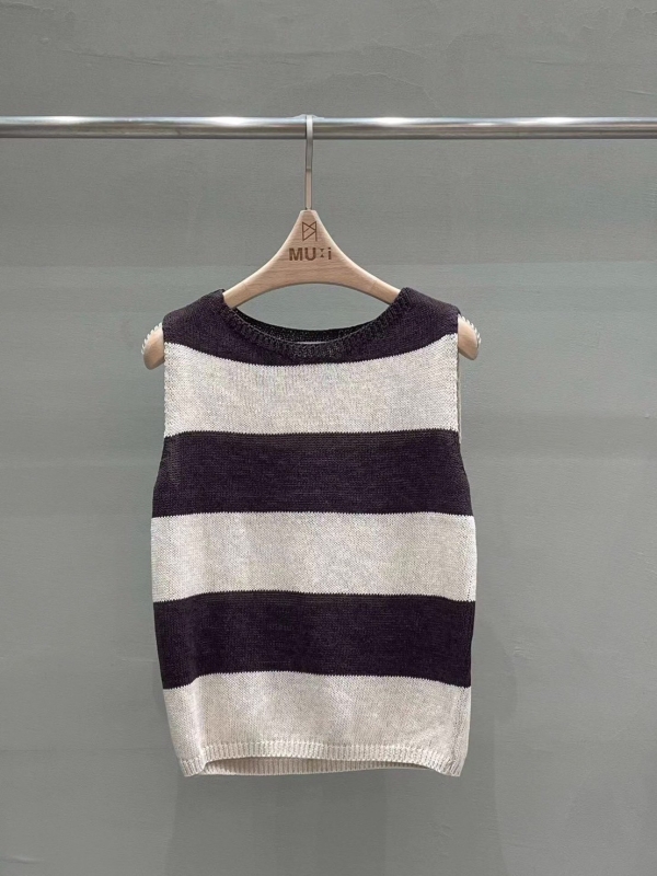 韓 粗條文無袖上衣 3色