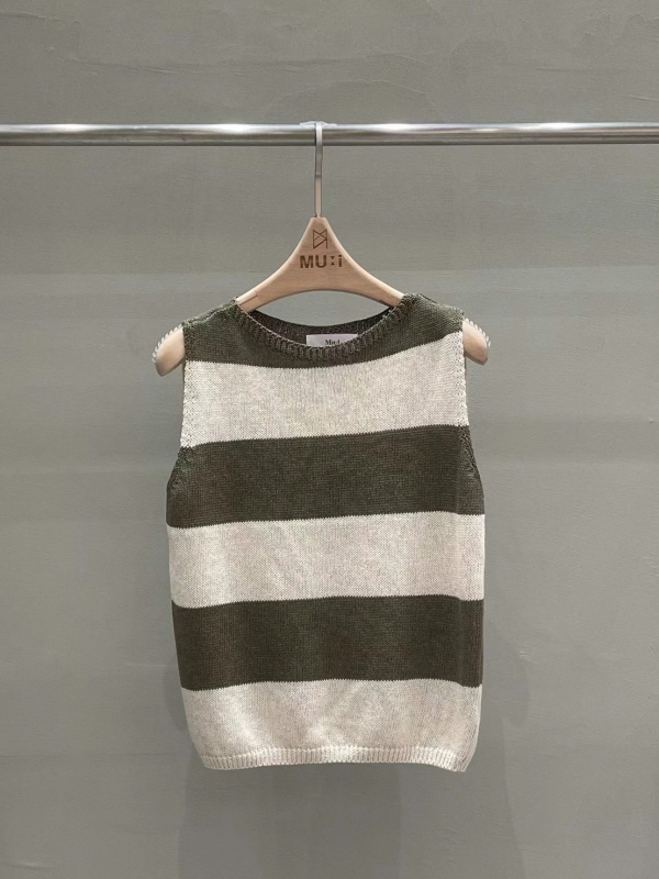 韓 粗條文無袖上衣 3色