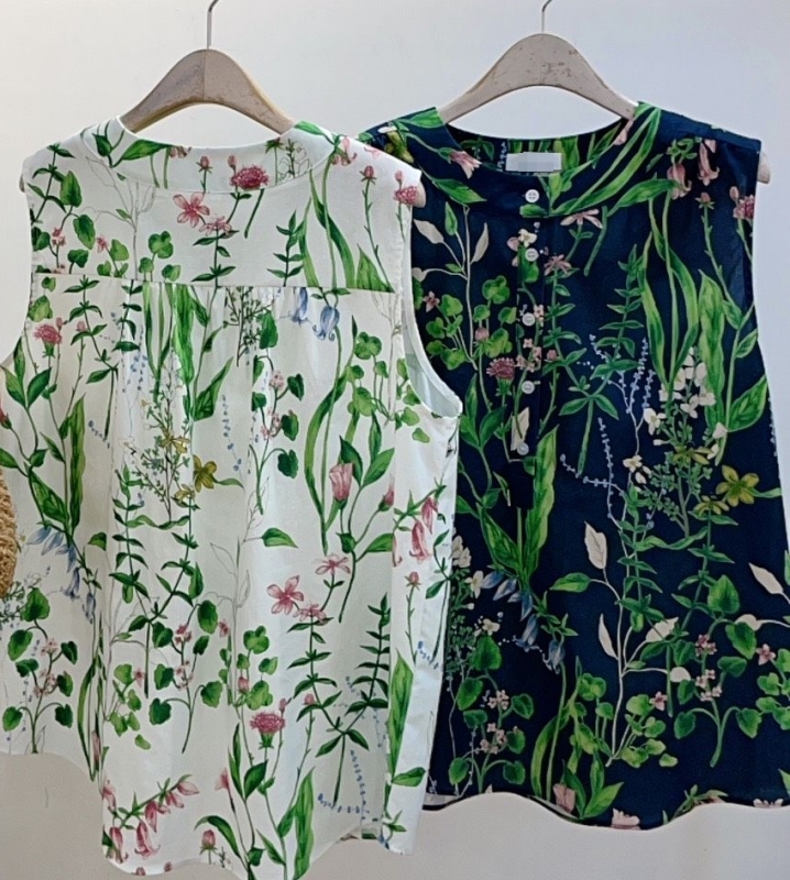 韓 綠葉無袖上衣 2色 size