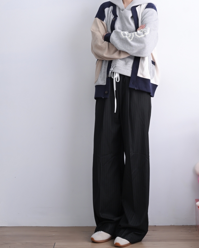 韓 低調細條文長褲 2色