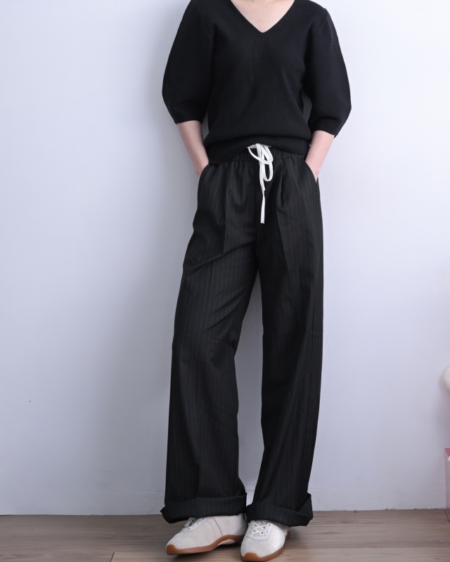 韓 低調細條文長褲 2色