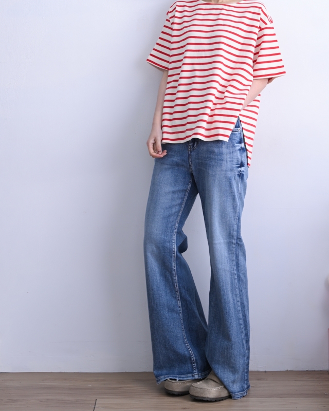 韓 口袋小標牛仔褲 size