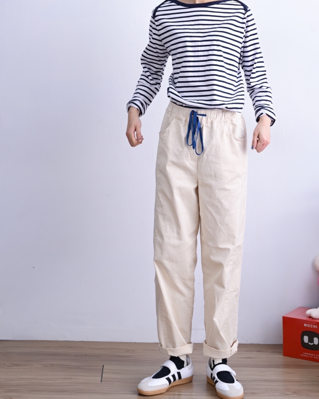 韓 配色綁帶休閒褲 3色