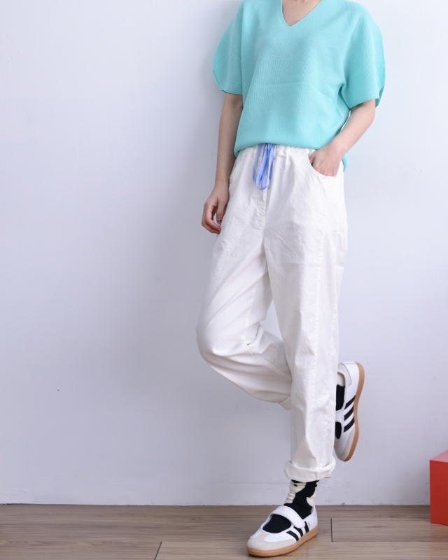 韓 配色綁帶休閒褲 3色