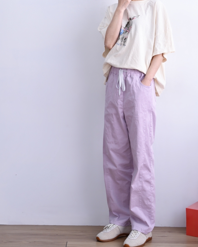 韓 配色綁帶休閒褲 3色