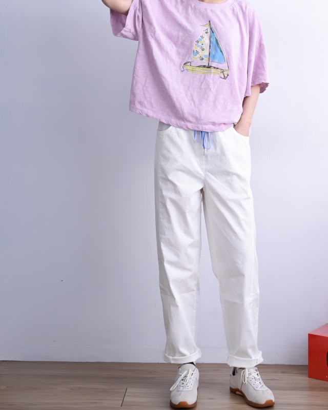 韓 配色綁帶休閒褲 3色