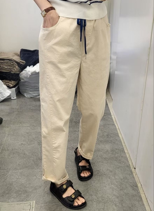 韓 配色綁帶休閒褲 3色