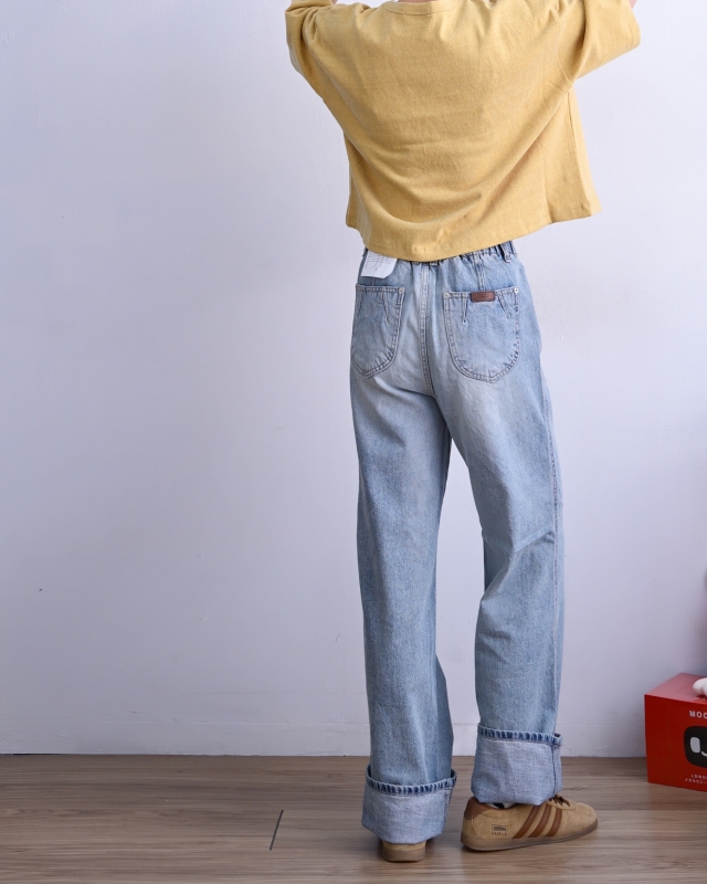 韓 假雙口袋牛仔褲