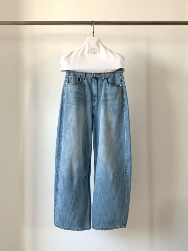 韓 刷色車線牛仔褲 2色