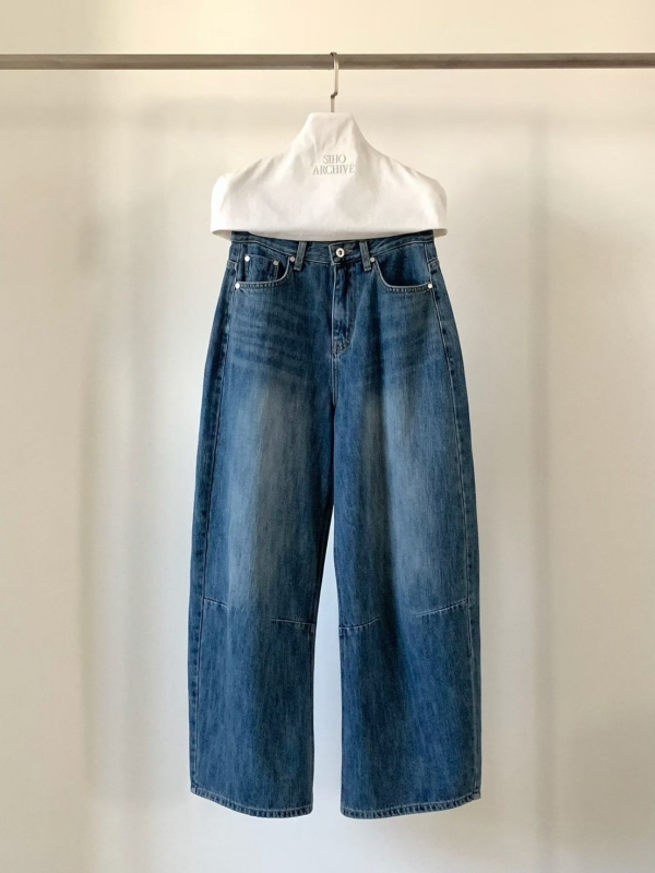 韓 刷色車線牛仔褲 2色