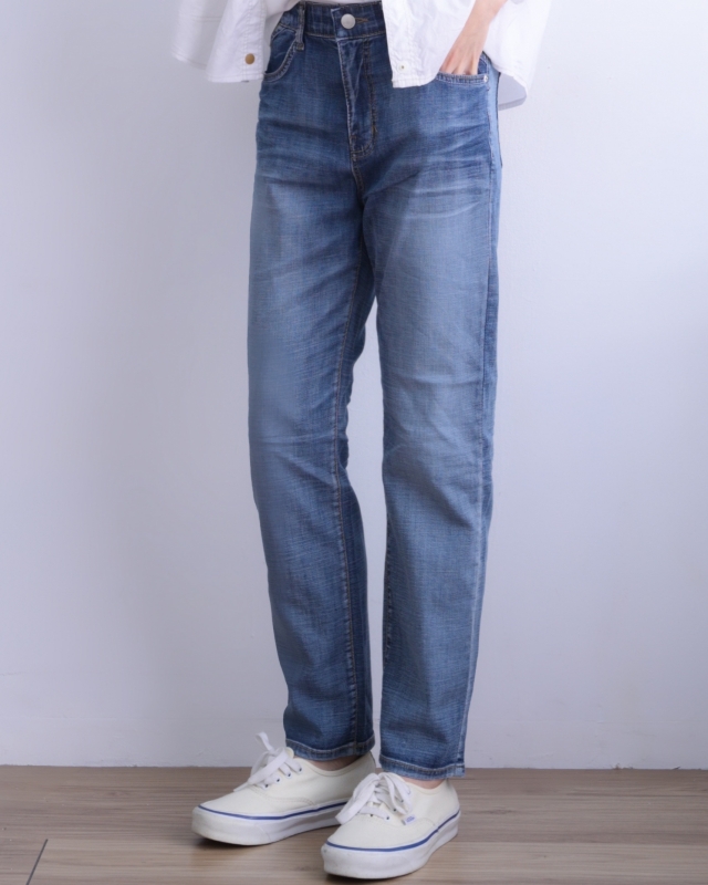 韓 牛仔刷色輕薄長褲 size