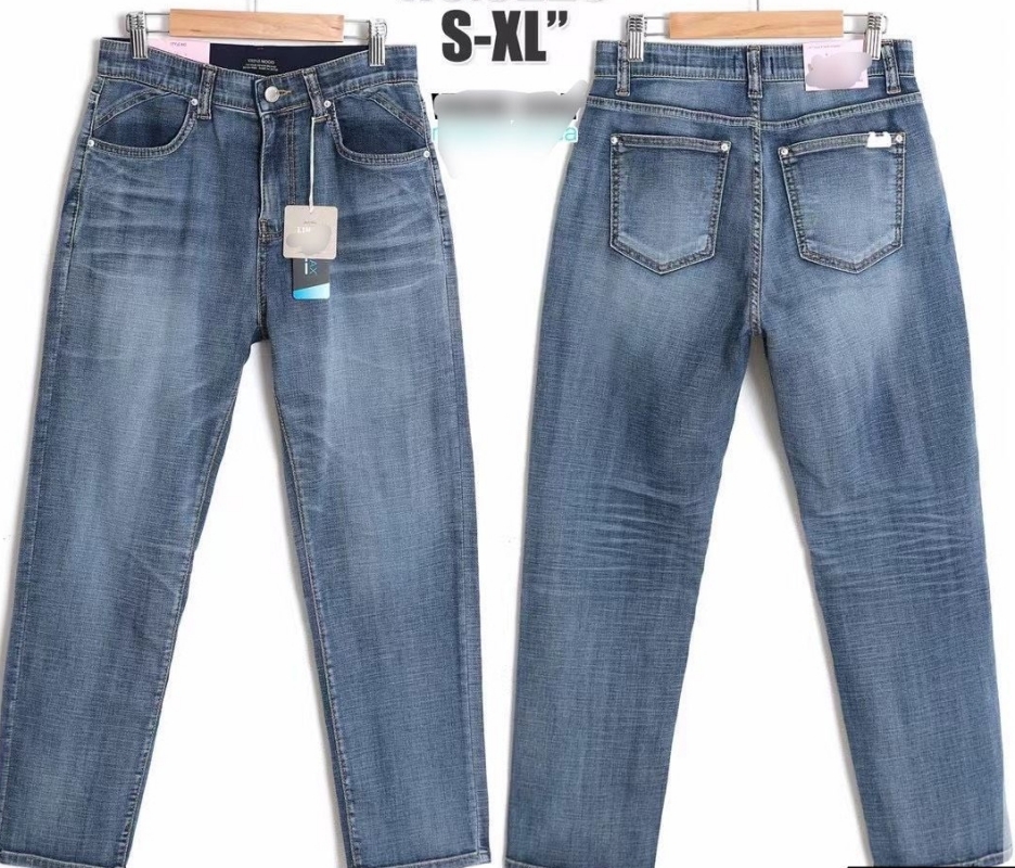 韓 牛仔刷色輕薄長褲 size