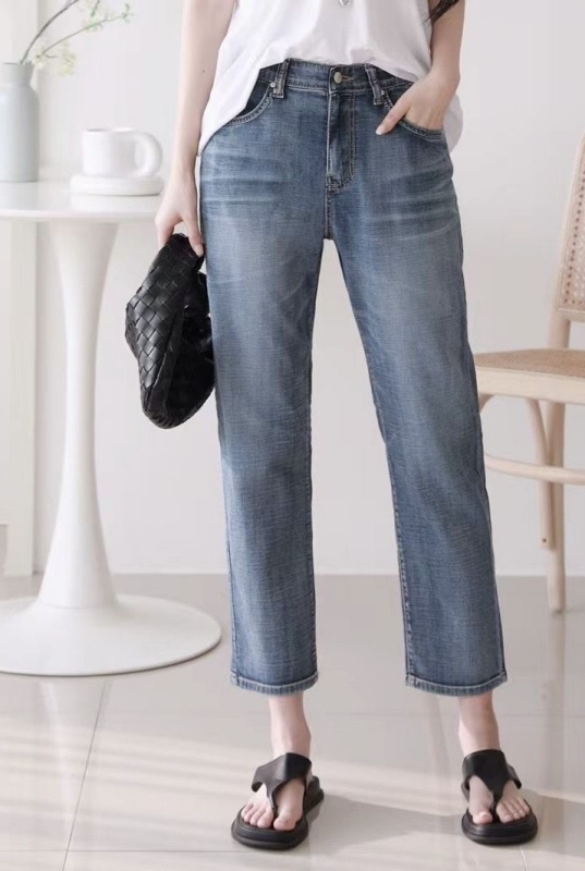 韓 牛仔刷色輕薄長褲 size