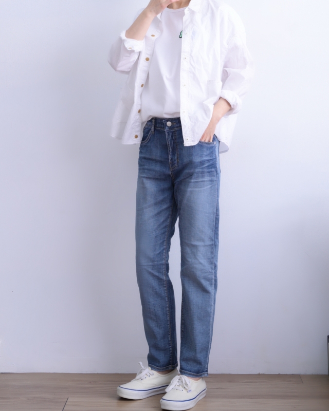 韓 牛仔刷色輕薄長褲 size