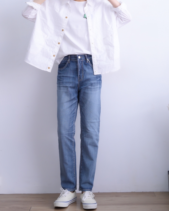 韓 牛仔刷色輕薄長褲 size