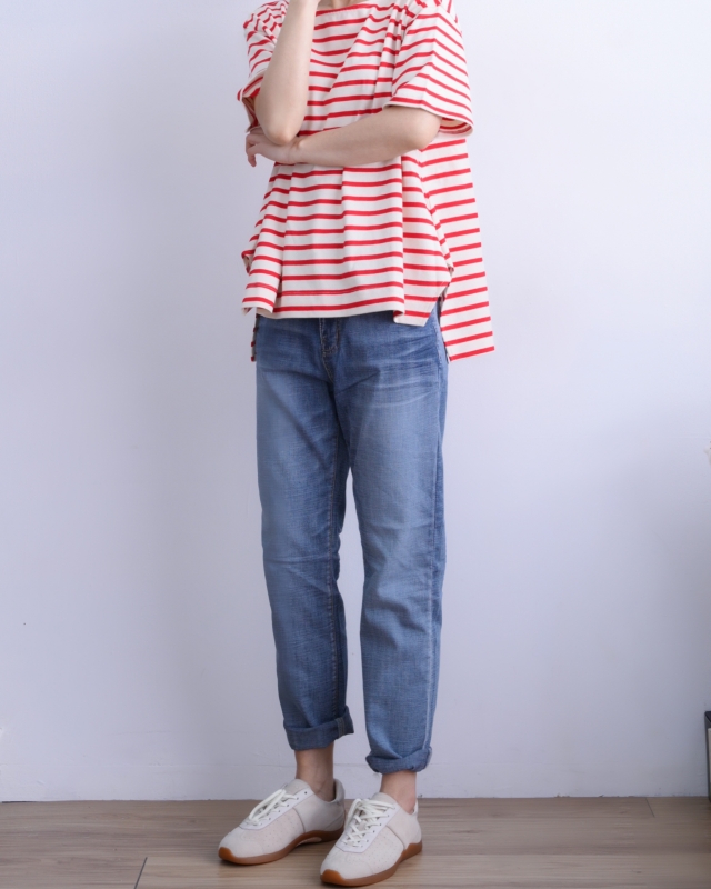 韓 牛仔刷色輕薄長褲 size